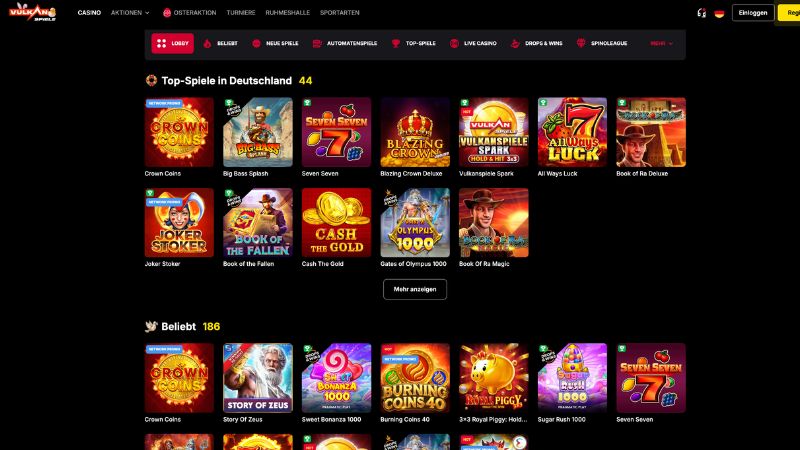 VulkanSpiele Casino Screenshot